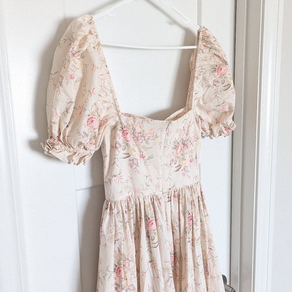 Selkie The Renaissance Gown 100% Cotton Pink Floral sz M - Sold By Anthropologie - Picture 9 of 11